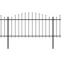 Gartenzaun mit Speerspitzen Stahl (1,25 - 1,5) x 5,1 m Schwarz Gartenzaun mit Speerspitzen Stahl (1,25 - 1,5) x 5,1 m Schwarz