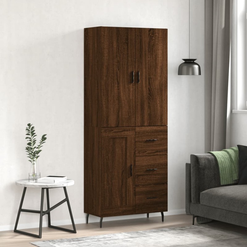Highboard Braun Eichen-Optik 69,5x34x180 cm Holzwerkstoff Highboard Braun Eichen-Optik 69,5x34x180 cm Holzwerkstoff