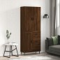 Highboard Braun Eichen-Optik 69,5x34x180 cm Holzwerkstoff Highboard Braun Eichen-Optik 69,5x34x180 cm Holzwerkstoff