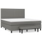 vidaXL Boxspringbett mit Matratze Dunkelgrau 180x200 cm Stoff vidaXL Boxspringbett mit Matratze Dunkelgrau 180x200 cm Stoff