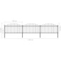 Gartenzaun mit Speerspitzen Stahl (1,25 - 1,5) x 5,1 m Schwarz Gartenzaun mit Speerspitzen Stahl (1,25 - 1,5) x 5,1 m Schwarz