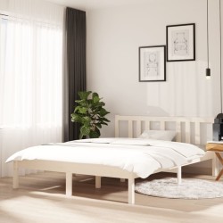 vidaXL Massivholzbett Weiß 120x190 cm