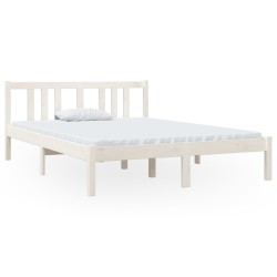 vidaXL Massivholzbett Weiß 120x190 cm