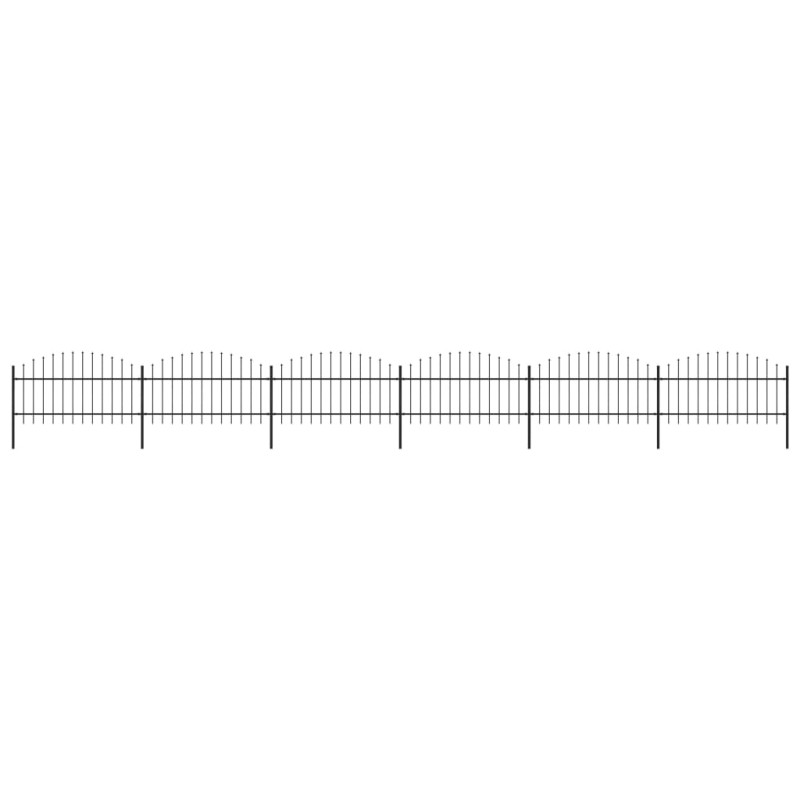 Gartenzaun mit Speerspitzen Stahl (1 - 1,25) x 10,2 m Schwarz Gartenzaun mit Speerspitzen Stahl (1 - 1,25) x 10,2 m Schwarz