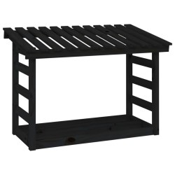 vidaXL Kaminholzregal Schwarz 108x64,5x78 cm Massivholz Kiefer