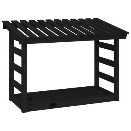 vidaXL Kaminholzregal Schwarz 108x64,5x78 cm Massivholz Kiefer