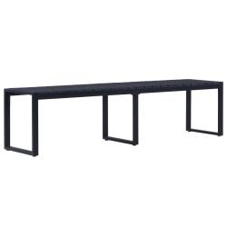 vidaXL Gartenbank 180 cm PS-Platte Schwarz  