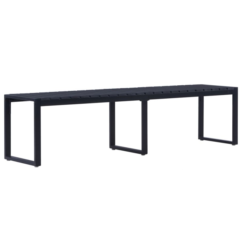 vidaXL Gartenbank 180 cm PS-Platte Schwarz vidaXL Gartenbank 180 cm PS-Platte Schwarz