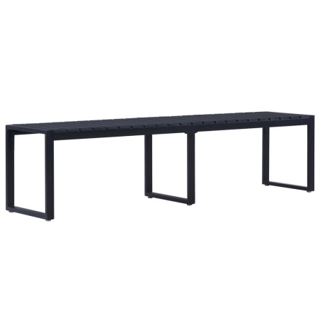 vidaXL Gartenbank 180 cm PS-Platte Schwarz  