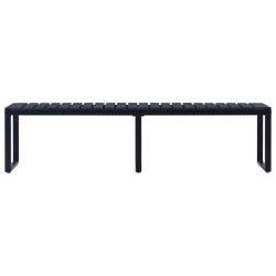 vidaXL Gartenbank 180 cm PS-Platte Schwarz  