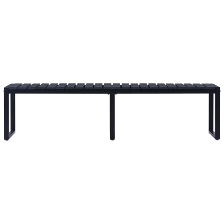 vidaXL Gartenbank 180 cm PS-Platte Schwarz  