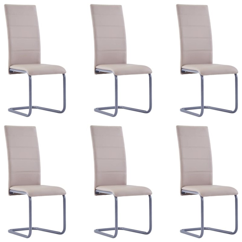 Freischwinger 6 Stk. Cappuccino-Braun Kunstleder Freischwinger 6 Stk. Cappuccino-Braun Kunstleder