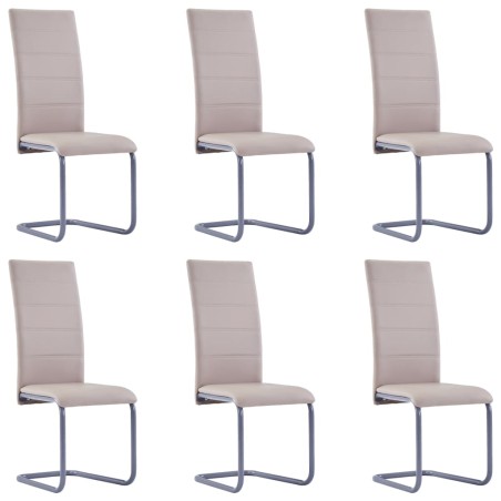 Freischwinger 6 Stk. Cappuccino-Braun Kunstleder