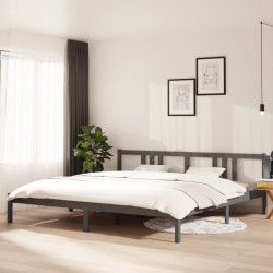 vidaXL Massivholzbett Grau 200x200 cm