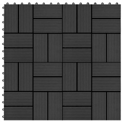 22 Stk. Terrassenfliesen 30 x 30 cm 2 qm WPC Schwarz