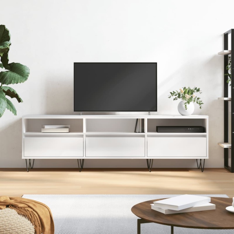 vidaXL TV-Schrank Hochglanz-Weiß 150x30x44,5 cm Holzwerkstoff vidaXL TV-Schrank Hochglanz-Weiß 150x30x44,5 cm Holzwerkstoff