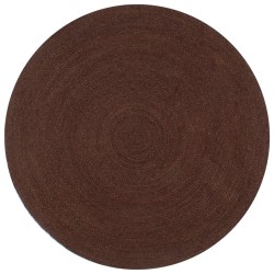 vidaXL Teppich Handgefertigt Jute Rund 120 cm Braun