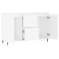 vidaXL Sideboard Hochglanz-Weiß 104x35x70 cm Holzwerkstoff vidaXL Sideboard Hochglanz-Weiß 104x35x70 cm Holzwerkstoff