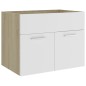vidaXL Waschbeckenunterschrank Weiß Sonoma-Eiche 60x38,5x46 cm vidaXL Waschbeckenunterschrank Weiß Sonoma-Eiche 60x38,5x46 cm