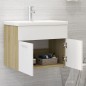 vidaXL Waschbeckenunterschrank Weiß Sonoma-Eiche 60x38,5x46 cm vidaXL Waschbeckenunterschrank Weiß Sonoma-Eiche 60x38,5x46 cm