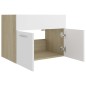 vidaXL Waschbeckenunterschrank Weiß Sonoma-Eiche 60x38,5x46 cm vidaXL Waschbeckenunterschrank Weiß Sonoma-Eiche 60x38,5x46 cm