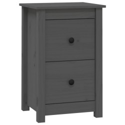 vidaXL Nachttisch Grau 40x35x61,5 cm Massivholz Kiefer