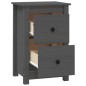 vidaXL Nachttisch Grau 40x35x61,5 cm Massivholz Kiefer vidaXL Nachttisch Grau 40x35x61,5 cm Massivholz Kiefer