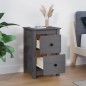 vidaXL Nachttisch Grau 40x35x61,5 cm Massivholz Kiefer vidaXL Nachttisch Grau 40x35x61,5 cm Massivholz Kiefer