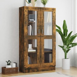 vidaXL Vitrinenschrank Räuchereiche 82,5x30,5x150 cm Holzwerkstoff