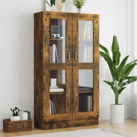 vidaXL Vitrinenschrank Räuchereiche 82,5x30,5x150 cm Holzwerkstoff
