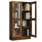 vidaXL Vitrinenschrank Räuchereiche 82,5x30,5x150 cm Holzwerkstoff vidaXL Vitrinenschrank Räuchereiche 82,5x30,5x150 cm Holzwerkstoff