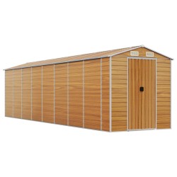 vidaXL Gerätehaus Hellbraun 191x725x198 cm Verzinkter Stahl