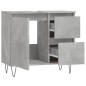 vidaXL Badschrank Betongrau 65x33x60 cm Holzwerkstoff vidaXL Badschrank Betongrau 65x33x60 cm Holzwerkstoff