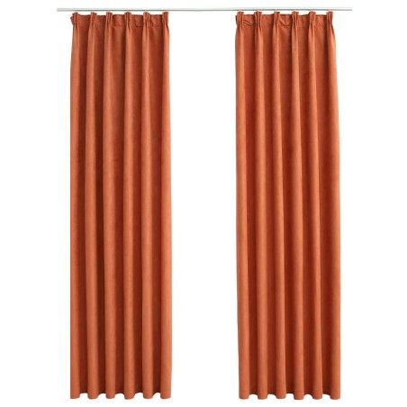 vidaXL Verdunkelungsvorhänge mit Haken 2 Stk. Rostbraun 140x175 cm