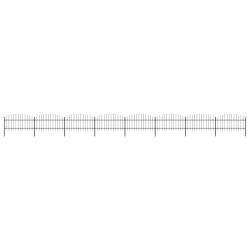 vidaXL Gartenzaun mit Speerspitzen Stahl (1 - 1,25) x 13,6 m Schwarz