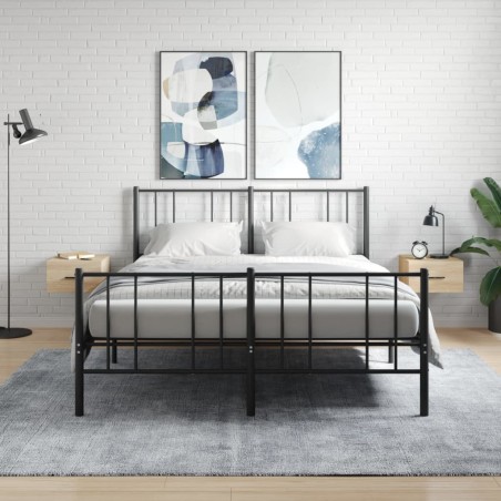 vidaXL Wand-Nachttische 2 Stk. Sonoma-Eiche 35x35x20 cm