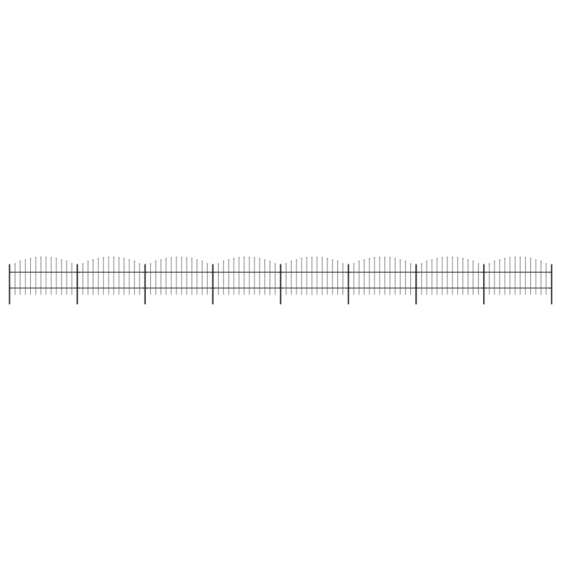Gartenzaun mit Speerspitzen Stahl (0,75 - 1) x 13,6 m Schwarz Gartenzaun mit Speerspitzen Stahl (0,75 - 1) x 13,6 m Schwarz