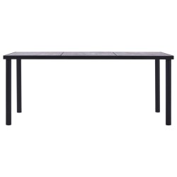 vidaXL Esstisch Schwarz und Betongrau 200 x 100 x 75 cm MDF