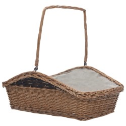 vidaXL Holzkorb mit Tragegriff 61,5 × 46,5 × 58 cm Braun Weide   