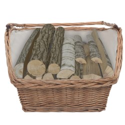 vidaXL Holzkorb mit Tragegriff 61,5 × 46,5 × 58 cm Braun Weide   