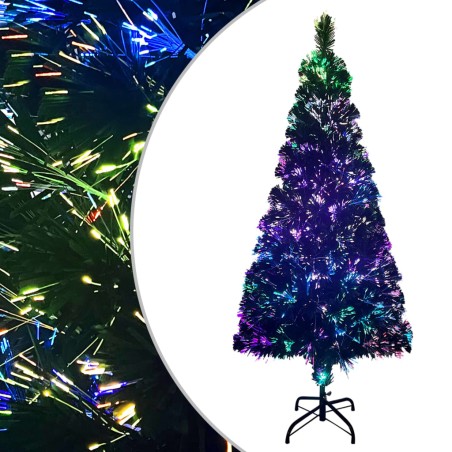 vidaXL Künstlicher Weihnachtsbaum mit Ständer Grün 240 cm Fiberoptik