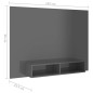 vidaXL TV-Wandschrank Hochglanz-Grau 135x23,5x90 cm Holzwerkstoff vidaXL TV-Wandschrank Hochglanz-Grau 135x23,5x90 cm Holzwerkstoff