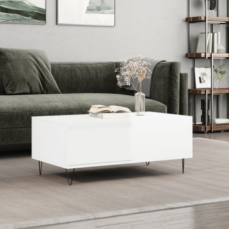 vidaXL Couchtisch Hochglanz-Weiß 90x50x36,5 cm Holzwerkstoff