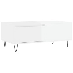 vidaXL Couchtisch Hochglanz-Weiß 90x50x36,5 cm Holzwerkstoff