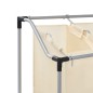 vidaXL Wäschekorb mit 3 Taschen Creme Stahl vidaXL Wäschekorb mit 3 Taschen Creme Stahl