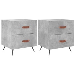 vidaXL Nachttische 2 Stk. Betongrau 40x35x47,5 cm Holzwerkstoff
