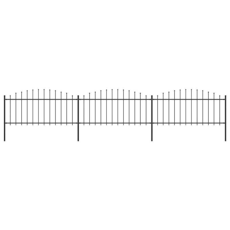 Gartenzaun mit Speerspitzen Stahl (0,5 - 0,75) x 5,1 m Schwarz Gartenzaun mit Speerspitzen Stahl (0,5 - 0,75) x 5,1 m Schwarz
