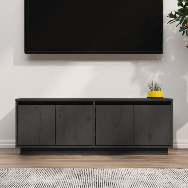 vidaXL TV-Schrank Grau 110x34x40 cm Massivholz Kiefer vidaXL TV-Schrank Grau 110x34x40 cm Massivholz Kiefer