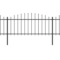Gartenzaun mit Speerspitzen Stahl (0,5 - 0,75) x 5,1 m Schwarz