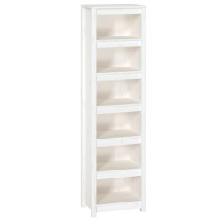 vidaXL Bücherregal Weiß 50x35x183 cm Massivholz Kiefer